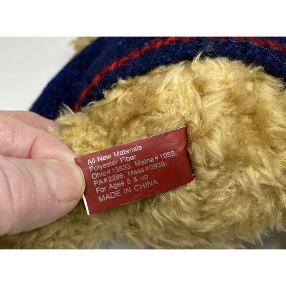 Vtg 1996Pickford Brass Button Bears TULLY Sweater Hat Cap Tousled Moveable Limbs - Picture 10 of 13